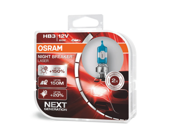 Osram халогенни крушки HB3/9005 Night Breaker Laser +150% 12V, 60W, P20d, 1700lm