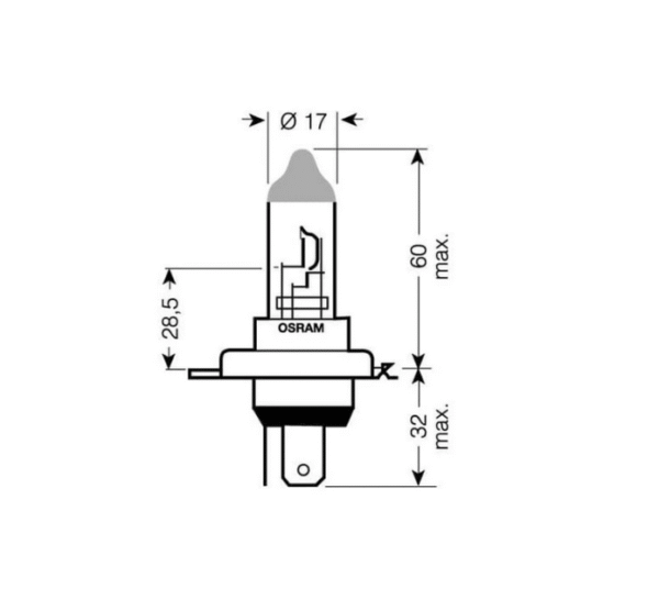 Osram халогенни крушки H4 Night Breaker Laser +150% 12V, 60/55W, P14.5s, 1650/1000lm