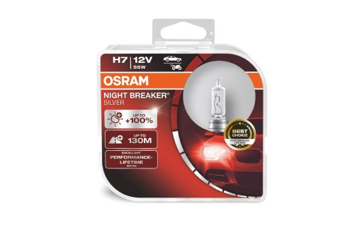Osram халогенни крушки H7 Night Breaker Silver 12V, 55W, PX26D, 1500lm