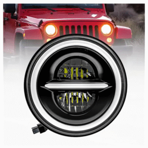 Комплект Кръгли LED фарове 7″ 70W H4 букса, къси, дълги, дневни и мигач