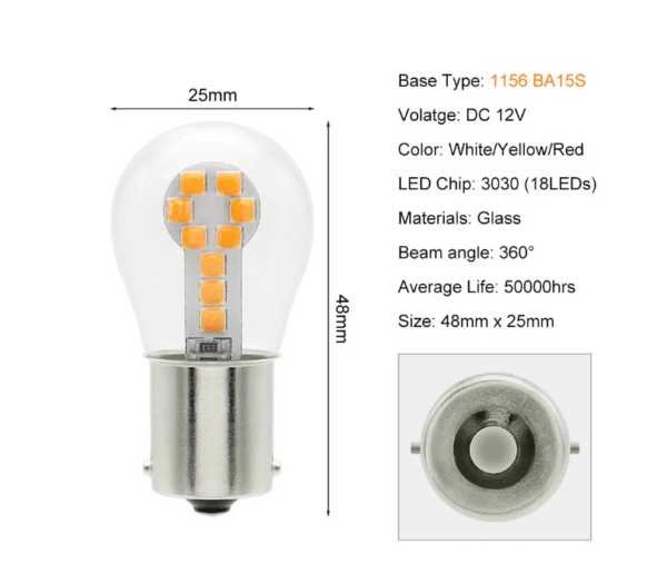 Диодни крушки 2бр BA15s LED - T126