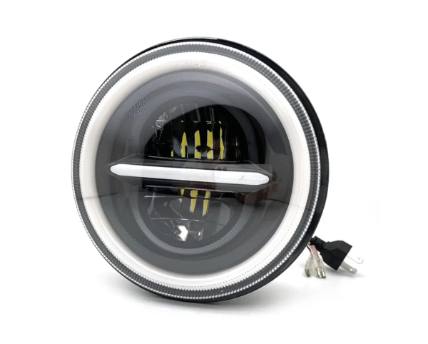 q`4 Комплект Кръгли LED фарове 7″ 70W H4 букса, къси, дълги, дневни и мигач