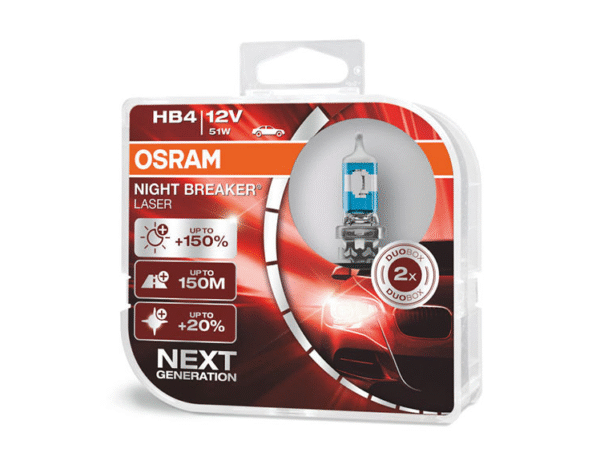 Osram халогенни крушки HB4/9006 Night Breaker Laser +150% 12V, 51W, P22d, 1000lm