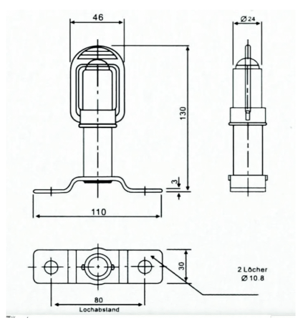 Стойка, Бърза Връзка за Аварийна Лампа, Маяк, Буркан - T218