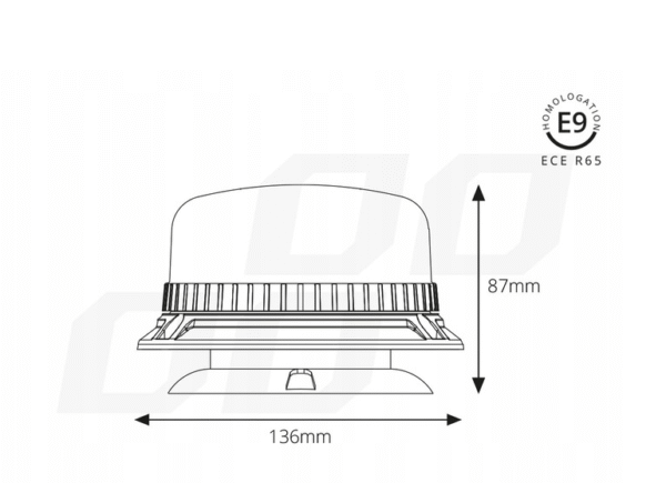 Аварийна лампа с магнит за автомобили Камиони Трактор 12 / 24V - ECE R65 R10 E9