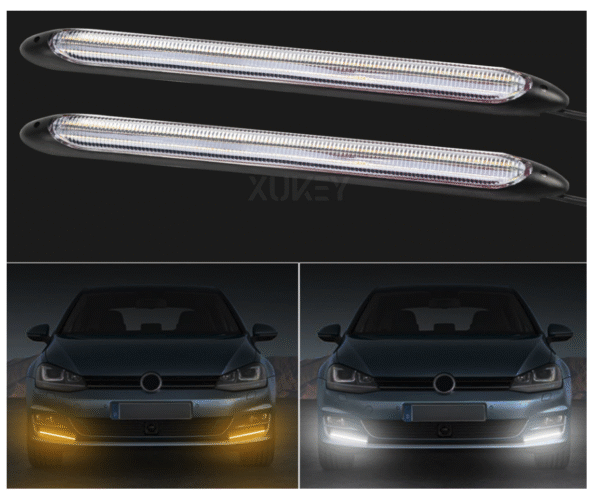 Дневни Светлини 15см с БЯГАЩ Мигач - DRL