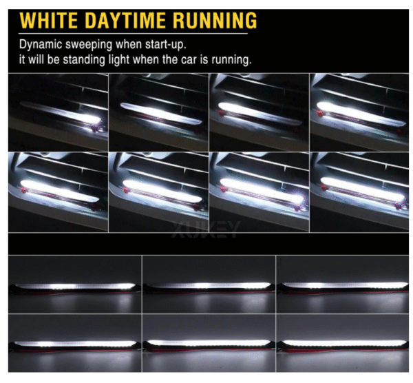 Дневни Светлини 15см с БЯГАЩ Мигач - DRL