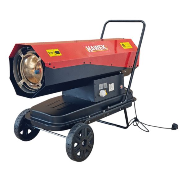 ДИЗЕЛОВ КАЛОРИФЕР HAWEK , 40 KW, 720 М³/ЧАС, 19 ЛИТРА, LCD ДИСПЛЕЙ, ТЕРМОСТАТ И РЕГУЛАТОР