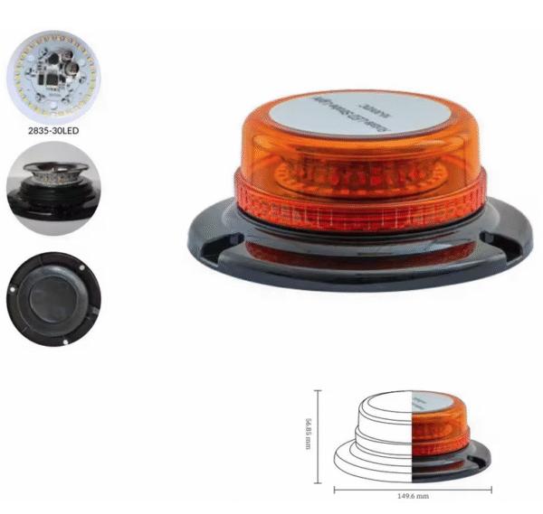 LED ЛЕД Аварийна/сигнална лампа Маяк буркан 12 / 24V – T303