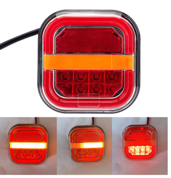 Стоп диоден ЛЕД неонова светлина с динамичен мигач 3 светлини 12/24V - T484