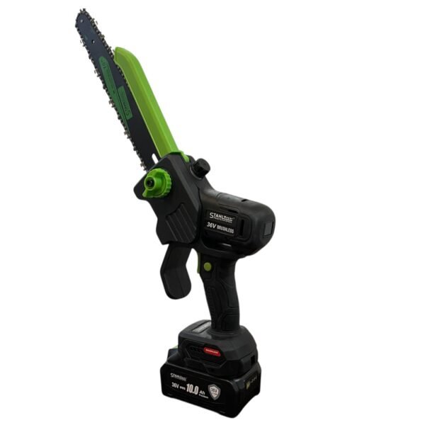 ст(8 АКУМУЛАТОРНА РЕЗАЧКА STAHLMAYER 36V 10AH С ДИСПЛЕЙ , ДВЕ БАТЕРИИ И 2 ВЕРИГИ – 30СМ ШИНА