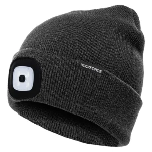 Зимна шапка с вградено LED осветление с USB зареждане ROCKFORCE