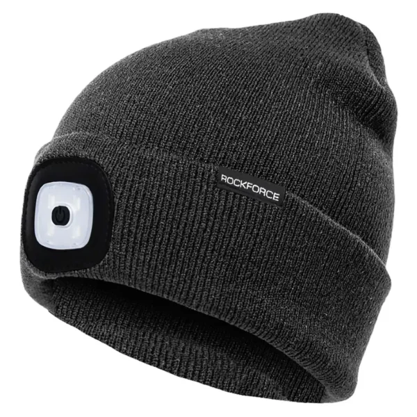Зимна шапка с вградено LED осветление с USB зареждане ROCKFORCE