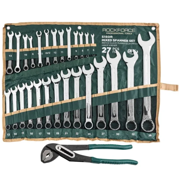 Звездогаечни Ключове Комбинирани от 6-36мм  – Rock Force 27 части + клещи гарги