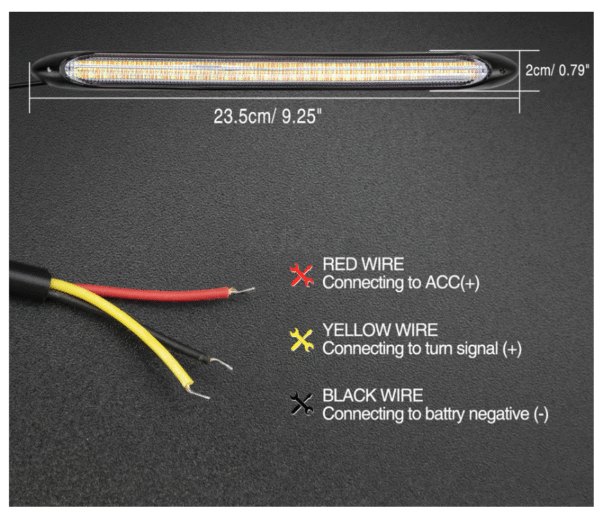 Дневни Светлини 23.5см с БЯГАЩ Мигач - DRL