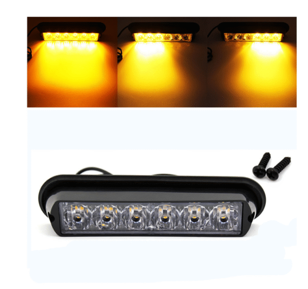 6 LED АВАРИЙНА СВЕТЛИНА, БЛИЦ, ЖЪЛТА ДИОДНА СВЕТЛИНА 12V