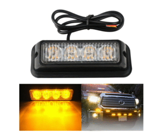 4 LED АВАРИЙНА СВЕТЛИНА, БЛИЦ, ЖЪЛТА ДИОДНА СВЕТЛИНА 12V