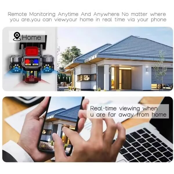 k2 Соларна охранителна камера Sunvision – 16 MP, 3 обектива, аларма , Wi-Fi , модел 28-80