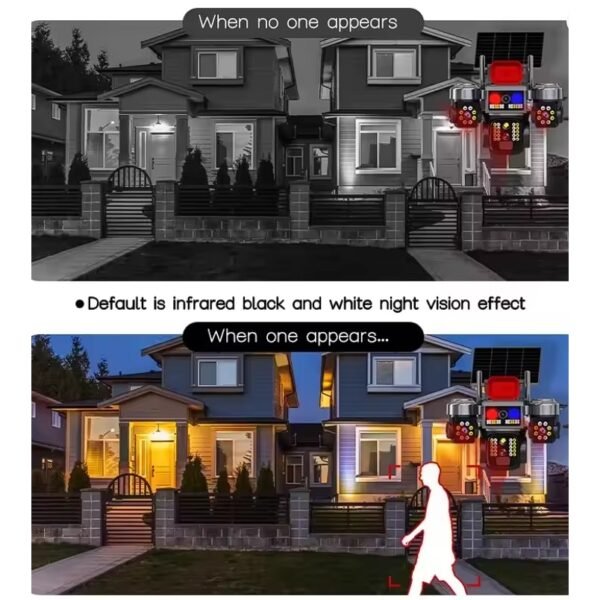 k3 Соларна охранителна камера Sunvision – 16 MP, 3 обектива, аларма , Wi-Fi , модел 28-80