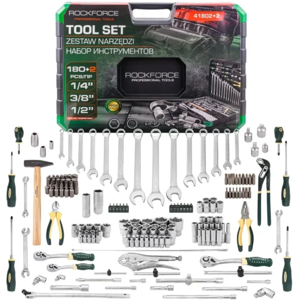 ГЕДОРЕ 180 +2 ЧАСТИ 1/4″, 3/8″, 1/2″ ROCKFORCE