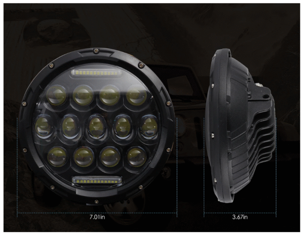 LED Фар 7 инча за вграждане на джип 12V