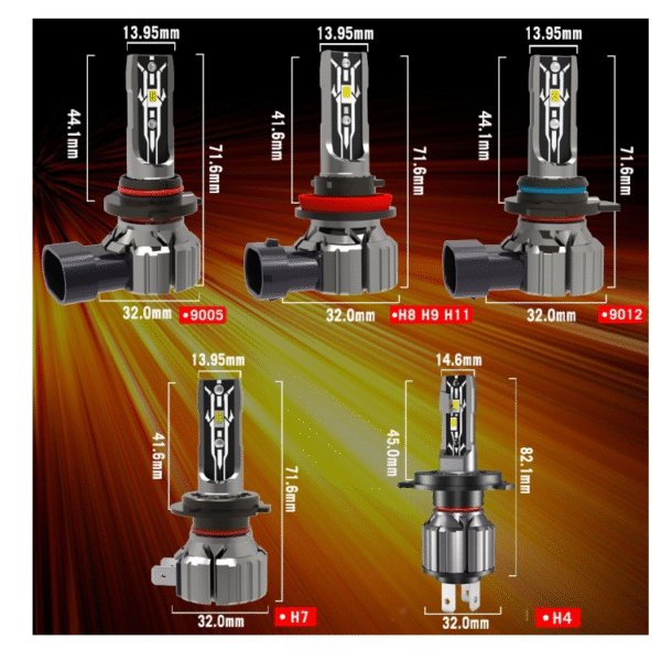 qq5 Диодни крушки без вентилатори Е2 H7 35W 12V