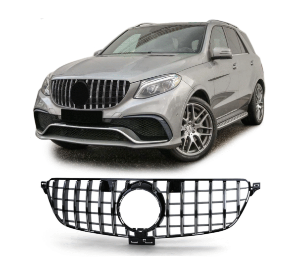 t Решетка тип GT за Mercedes GLE SUV W166, GLE купе C292 2015-2019 с отвор за камера хром/черна