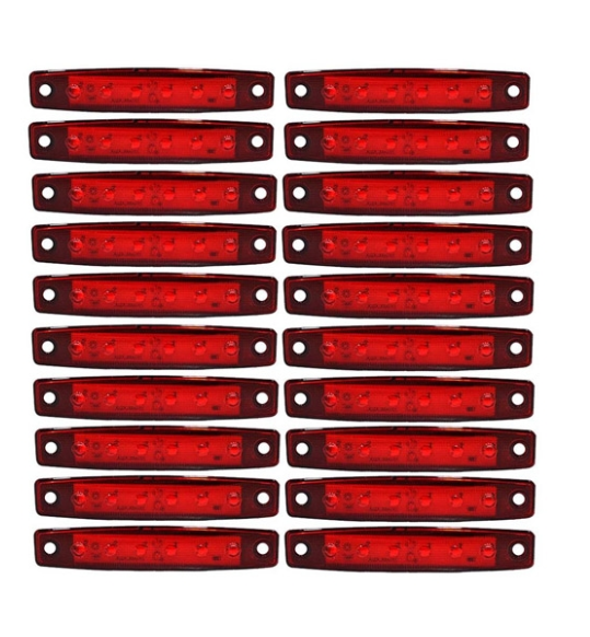 20 БРОЯ ЧЕРВЕНИ ДИОДНИ ГАБАРИТИ 24 ВОЛТА