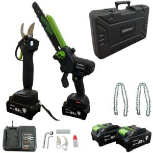 Комплект Акумулаторна Лозарска Ножица и Акумулаторен Трион StahlMayer 36V 10AH, LCD дисплей