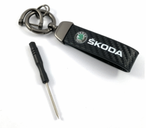kl6 Луксозен кожен ключодържател SKODA