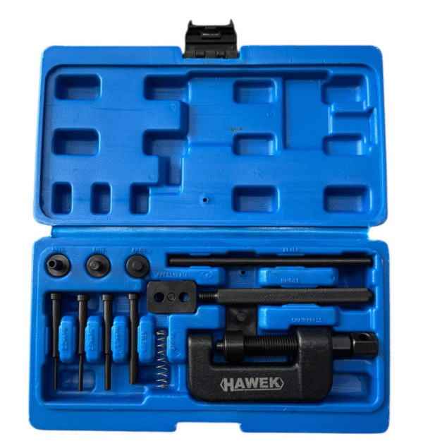 ь1 ПРОФЕСИОНАЛЕН КОМПЛЕКТ ЗА РАЗНИТВАНЕ И ЗАНИТВАНЕ НА ВЕРИГИ HAWEK