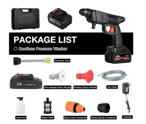 Преносима акумулаторна водоструйка 1500W 40BAR с две батерии