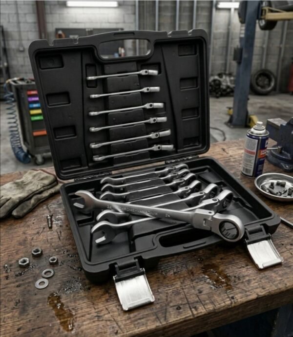 Комплект Звездогаечни   ключове с тресчотка с чупещо рамо