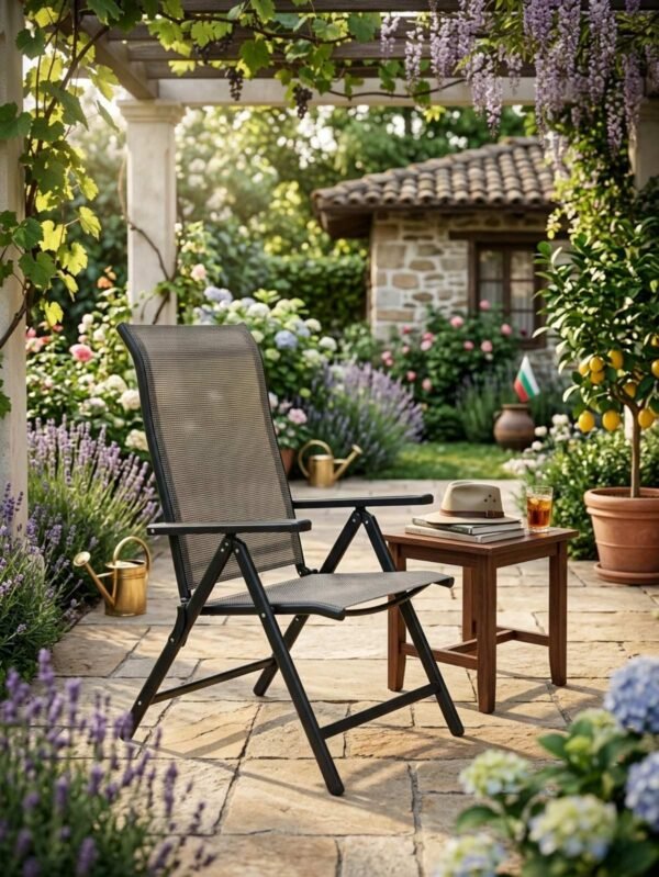 IMG-b3a502ce33d398118adc00f3075ceb6e-V Сгъваем Градински Стол- 7 позиции, до 160кг.