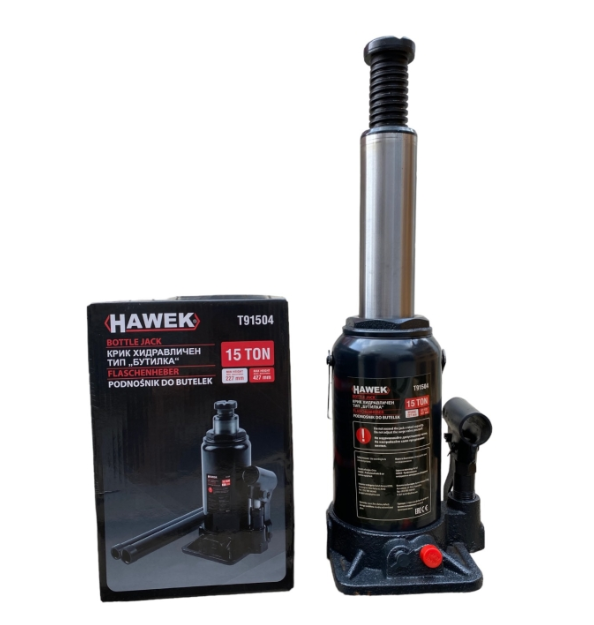 Хидравличен крик тип бутилка 15 тона HAWEK