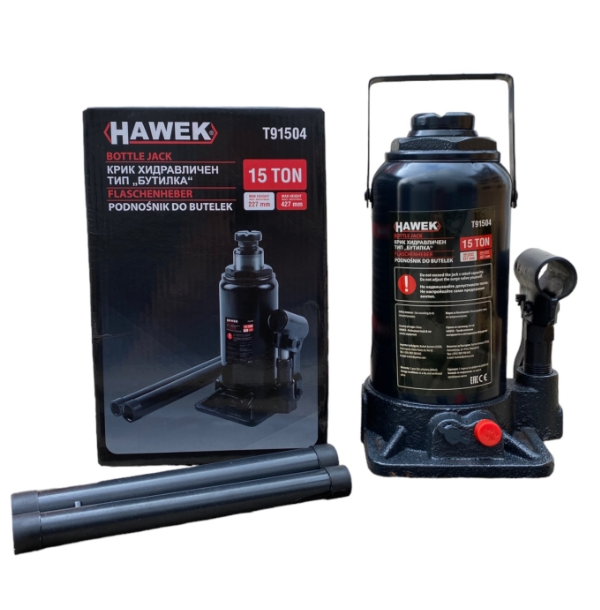 Хидравличен крик тип бутилка 15 тона HAWEK