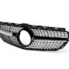 Хром/черна диамантена решетка за Mercedes C класа W205 седан, S205 комби, C205 купе 2019-2020 с отвор за камера