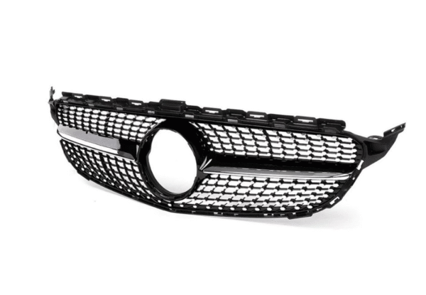 Хром/черна диамантена решетка за Mercedes C класа W205 седан, S205 комби, C205 купе 2019-2020 с отвор за камера