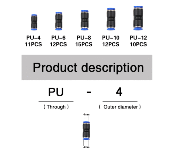 Бързи връзки за въздух - 60 бр. в кутия