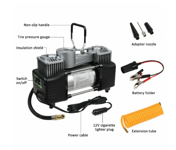 Двуцилиндров Компресор за гуми 12V