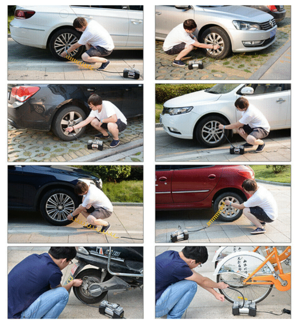 Двуцилиндров Компресор за гуми 12V