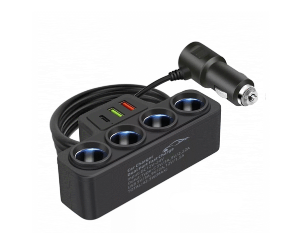 h Разклонител за запалка 3в1 с 4 Гнезда - 12/24V