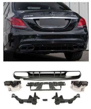 ДИФУЗЬОР С НАКРАЙНИЦИ AMG OPTIK C63 ЗА MERCEDES C-CLASS W205 / S205