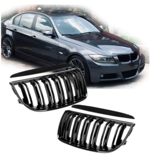 Бъбреци с двойни ребра черен лак за BMW серия 3 E90, E91 2005-2008