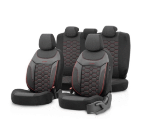 p3 Тапицерия Карбон CRB3402 Черно/Червен Кант