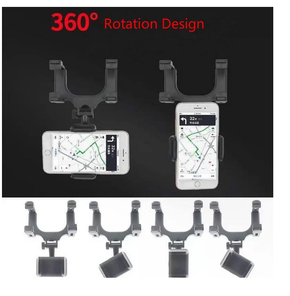 Стойка за телефон върху огледалото за обратно виждане на автомобил
