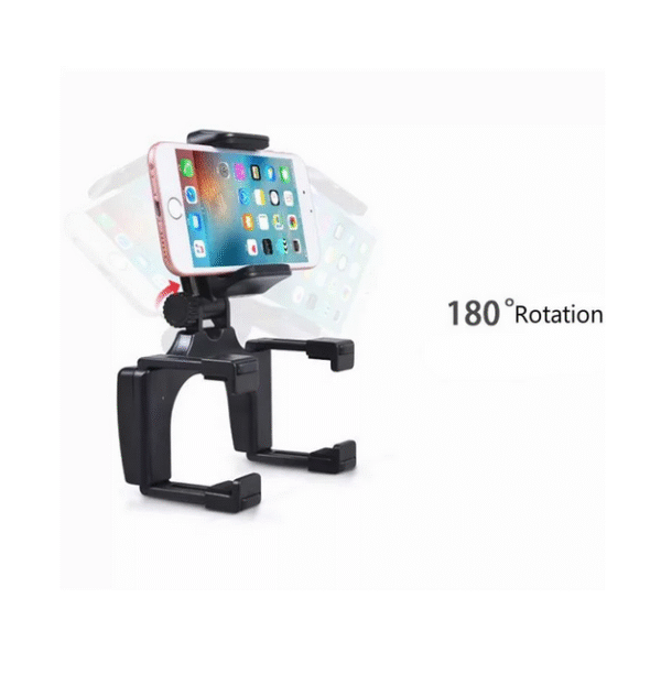 Стойка за телефон върху огледалото за обратно виждане на автомобил