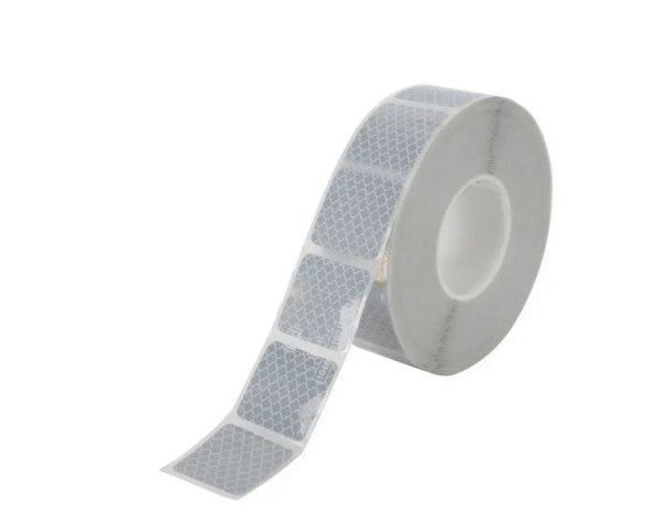 Светлоотразително тиксо прекъснато - бяло