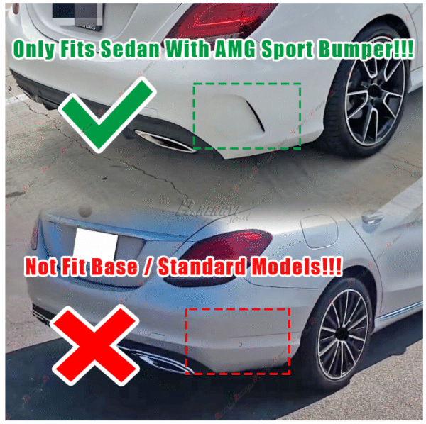 p6 ДИФУЗЬОР С НАКРАЙНИЦИ AMG OPTIK C63 ЗА MERCEDES C-CLASS W205 / S205