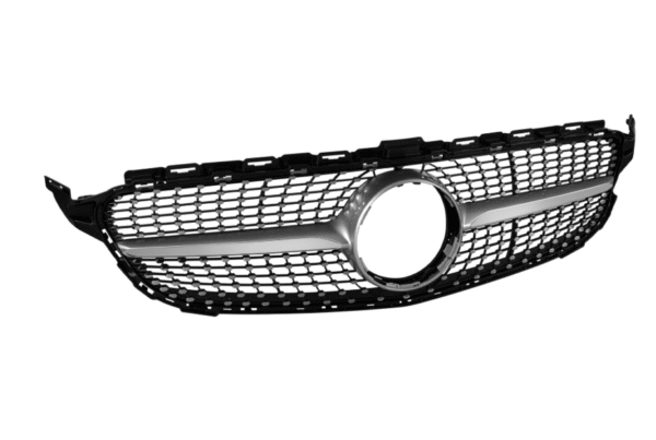 Хром/сива диамантена решетка за Mercedes C класа W205 седан, S205 комби, C205 купе 2014-2018 с отвор за камера